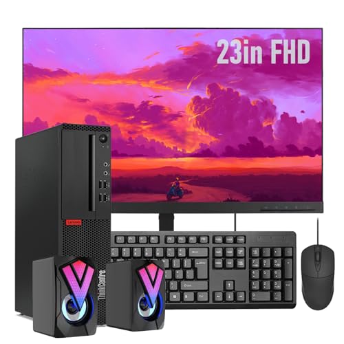Lenovo ThinkCentre M910s SFF Desktop Computer with 23" FHD Monitor, Intel Core i5-6500 up to 3.6GHz, 16GB RAM, 512GB SSD, Wired Keyboard and Mouse, Speakers, Wi-Fi, Windows 10 Pro(Renewed)