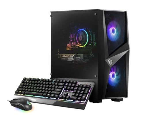 MSI Codex R Gaming Desktop PC (6-Core Intel i5-12400F, GeForce RTX 4060 8GB, 32GB DDR5, 1TB SSD + 2TB HDD, RGB Fans, 650W PSU, RGB Backlit KYB, Mouse, VR Ready, AC WiFi, Win 10 Pro) w/DKZ Hub
