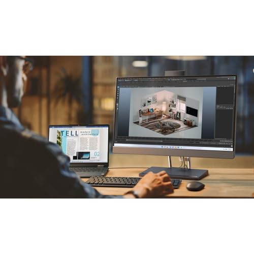 Lenovo IdeaCentre 5 AIO Desktop, 27" QHD 100Hz Touchscreen, Intel Core i7 12700H, 64GB DDR5 RAM, 2TB PCIe SSD, Wi-Fi 6, IR Camera, Windows 11 Pro, HDMI, Ethernet, Wireless KB & Mouse, Black