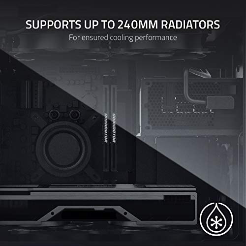 Razer Tomahawk Mini-ITX Gaming Case: Dual-Sided Tempered Glass Swivel Doors, Ventilated Top Panel, Chroma RGB Underglow Lighting, Built-in Cable Management, Classic Black