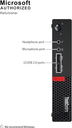 Lenovo ThinkCentre M710q Tiny Desktop Computer, 7th Gen Intel Core i5-7500 3.4-3.8GHz, 16 GB RAM, 512 GB SSD, Keyboard and Mouse, Win 10 Pro (Renewed)