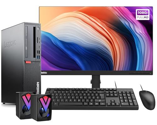 Lenovo ThinkCentre M720s SFF Desktop Computer with 24" FHD Monitor pc Bundle Set Intel Core i5-8500 16GB RAM 512GB SSD, WiFi, DVD, Keyboard & Mouse, Speakers, Windows 10 Pro (Renewed)
