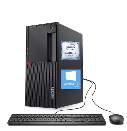 Lenovo ThinkCentre M910T Tower Desktop Computer PC, Core i5-7600 3.5GHz up to 4.1GHz, 16GB RAM, 512GB SSD, AC Wi-Fi, Wired Keyboard and Mouse, DisplayPort, Windows 10 Pro (Renewed)