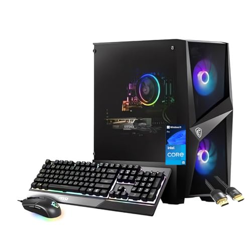MSI Codex R Gaming Desktop, 13th Gen Intel 10-Core i5-13400F, GeForce RTX 4060 8GB, 16GB DDR5, 512GB PCIe SSD + 1TB HDD, WIFI6E, Bluetooth, RJ45, USB-C, HDMI/DP, Keyboard & Mouse, PDG HDMI, Win 11 Pro