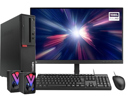 Lenovo ThinkCentre M910S SFF Desktop Computer with 23" Full HD Monitor PC Bundle Set Intel i5-6500 up to 3.6GHz 16G DDR4 RAM 512GB SSD, Keyboard & Mouse, Wi-Fi, Speaker, Windows 10 Pro (Renewed)