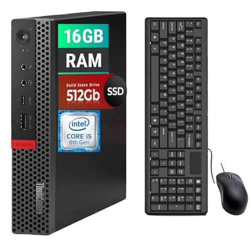 Lenovo ThinkCentre M920Q Tiny Desktop Computer, Intel Core i5-8500T 2.1GHz Up to 3.5GHz, 16GB DDR4, 512GB SSD, Keyboard&Mouse, HDMI, DP, WiFi, Bluetooth, Windows 10 Pro (Renewed)