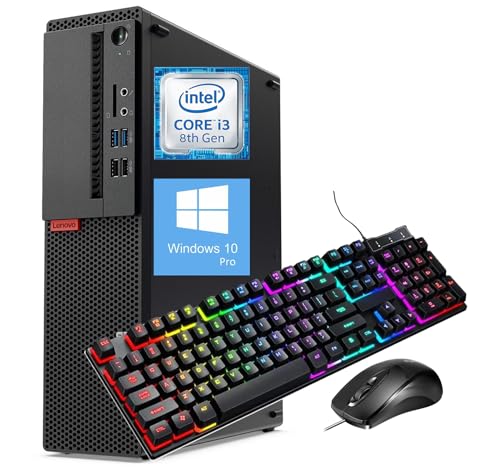 Lenovo ThinkCentre M720S SFF Desktop Computer, Core i3-8100 3.6GHz, 16GB RAM, 512GB Solid State Drive, Wired Keyboard & Mouse, Wi-Fi, Bluetooth, Windows 10 Pro 64-Bit (Renewed)