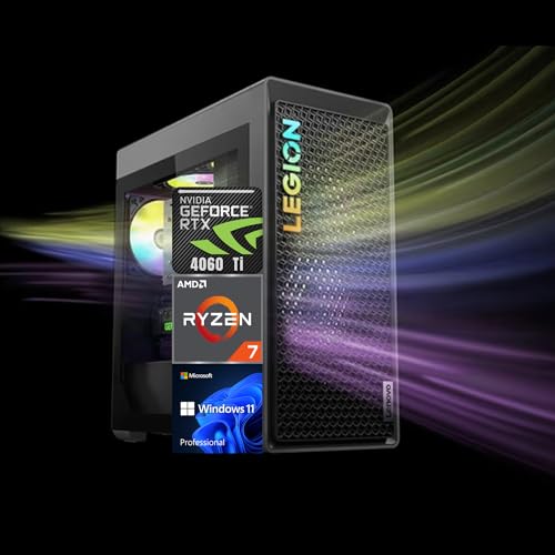 Lenovo Legion T5 High - Performance Gaming Tower Desktop, AMD Ryzen 7 7700X, NVIDIA GeForce RTX 4060 Ti, 64GB DDR5 RAM, 1TB PCIe SSD, RJ-45, HDMI, DisplayPort, Wi-Fi 6, Wired KB&Mouse, Windows 11 Pro