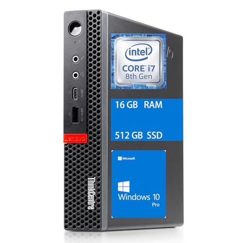 Lenovo ThinkCentre M920Q Tiny Desktop Computer, Intel Core i7-8700T 2.4GHz up to 4.0GHz, 16GB DDR4 RAM, 512GB SSD, Keyboard and Mouse, HDMI, DP, Wi-Fi, Windows 10 Pro (Renewed)