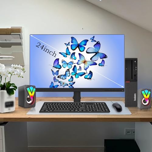 Lenovo ThinkCentre M720S SFF Desktop Computer, 24" FHD Monitor Bundle, RGB Speakers, PC Set, Intel Core i5-8500 3.00-4.10GHz, 16GB RAM, 512GB SSD, DVD, DP Cable, Keyboard&Mouse, Win10 Pro (Renewed)