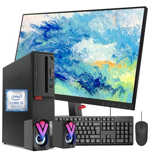 Lenovo ThinkCentre M720s SFF Desktop Computer with 24" FHD Monitor, Intel Core i5-8500 up to 4.1GHz, 16GB RAM, 512GB SSD, Wired Keyboard and Mouse, Speakers, DVD, Wi-Fi, Win 10 Pro (Renewed)