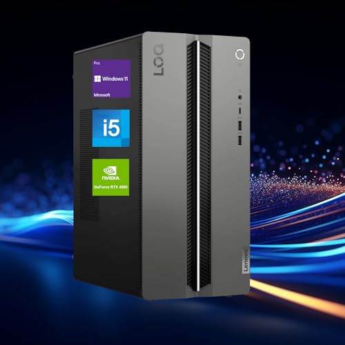 Lenovo Newest LOQ i5 RTX 4060 Premium Gaming Tower Desktop, i5-14400F(Beats Intel i7-13700H), NVIDIA GeForce RTX 4060, 32GB DDR5 RAM, 2TB SSD, Wired KB & Mouse, Wi-Fi 6, Windows 11 Pro
