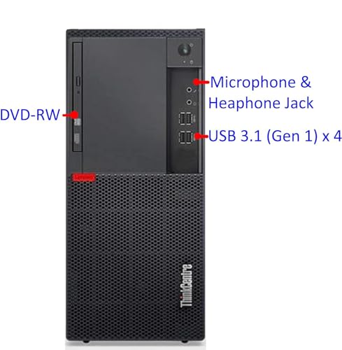 Lenovo ThinkCentre M910T Micro Tower PC Desktop Computer, Intel Core i5-7600 Up to 4.1GHz, 16GB RAM, 512GB SSD, Keyboard&Mouse, Wi-Fi, Bluetooth, DisplayPort, HDMI 4K Support, Windows 10 Pro (Renewed)