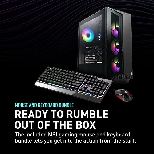 MSI Aegis ZS Gaming Desktop: AMD R7-5700G, GeForceRTX 3060, 16GB DDR4 3200 MHz, 1TB M.2 NVMe, 80+ Gold PSU, WiFi 6E, Keyboard & Mouse, DIY Friendly, Windows 11 Home Plus: 5TC-428US (Renewed)