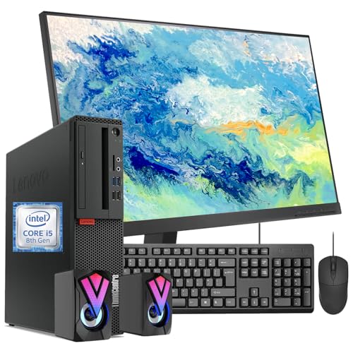 Lenovo ThinkCentre M720s SFF Desktop Computer with 24" FHD Monitor, Intel Core i5-8500 up to 4.1GHz, 16GB RAM, 512GB SSD, Wired Keyboard and Mouse, Speakers, DVD, Wi-Fi, Win 10 Pro (Renewed)
