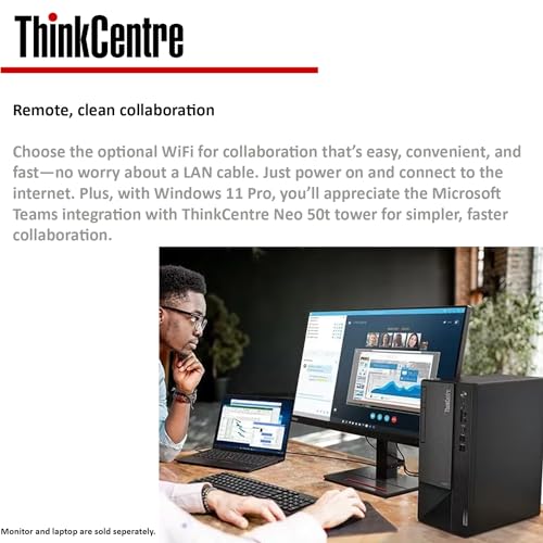Lenovo ThinkCentre 50t Gen 3 Business Tower Desktop, Intel i5-12400(Beat i7-11700), 32GB RAM, 1TB SSD, VGA, HDMI, Support 2-Monitor 4K, DVD-RW, Wired KB&Mouse, Wi-Fi, SD Card Reader, Windows 11 Pro