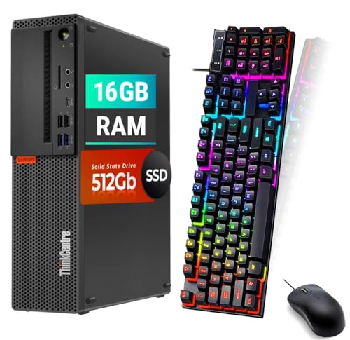Lenovo ThinkCentre M700 SFF PC Desktop Computer, Intel Core 6th 3.7GHz, 16GB RAM, 512GB SSD, DVD, RGB Keyboard&Mouse, Windows10 Pro (Renewed)