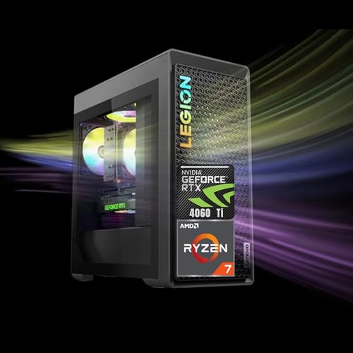 Lenovo Legion T5 Ultimate Gaming Tower Desktop, AMD Ryzen 7 7700X, NVIDIA GeForce RTX 4060 Ti, 32GB DDR5 RAM, 2TB PCIe SSD, RJ-45, HDMI, DisplayPort, Wi-Fi 6, Wired KB&Mouse, Windows 11 Home