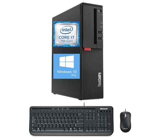 Lenovo ThinkCentre M710s SFF Home and Business Desktop Computer with Wired Keyboard and Mouse, Core i7-7700 3.6GHz,16GB RAM, 1TB SSD, Wi-Fi, Bluetooth, Windows 10 Pro (Renewed)