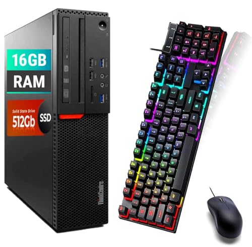 Lenovo ThinkCentre M700 SFF PC Desktop Computer, Intel Core 6th 3.7GHz, 16GB RAM, 512GB SSD, DVD, RGB Keyboard&Mouse, Windows10 Pro (Renewed)
