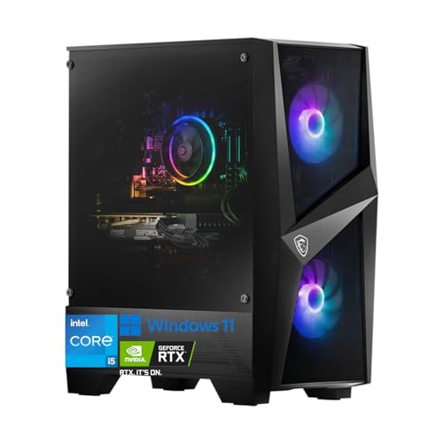 MSI COSEDX R Gaming Desktop Computer, Intel Core i5-12400 Processor, RTX 4060, RGB Fan Cooling, WiFi 6, DisplayPort, HDMI, Gaming Keyboard and Mouse, Windows 11 (64GB DDR5 RAM | 2TB PCIe SSD), Black