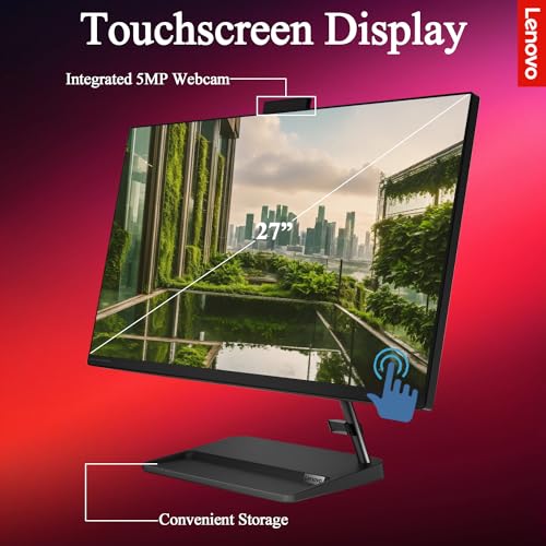 Lenovo IdeaCentre 27"" FHD All-in-One Touchscreen Business Desktop, 13th Gen Intel Core i7-13620H (10-Core) Processor, 64GB RAM, 1TB PCIe SSD, Ethernet Port, HDMI, WiFi 6, Windows 11 Pro, Black