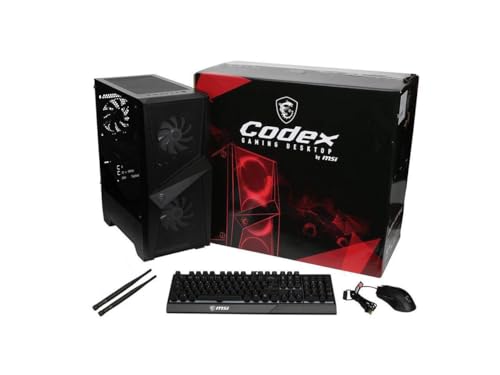 MSI Codex R 13NUC5-081 VR-Ready Gaming Desktop Computer, Intel Core i5-12400F 2.5GHz, 16GB RAM, 1TB SSD, NVIDIA GeForce RTX 4060 8GB, Windows 11 Home