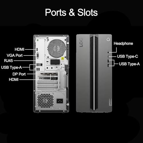 Lenovo Newest LOQ i5 RTX 4060 Premium Gaming Tower Desktop, i5-14400F(Beats Intel i7-13700H), NVIDIA GeForce RTX 4060, 32GB DDR5 RAM, 2TB SSD, Wired KB & Mouse, Wi-Fi 6, Windows 11 Pro