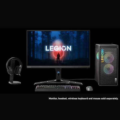 Lenovo Legion T5 Ultimate Gaming Tower Desktop, Intel Core i7-13700F, NVIDIA GeForce RTX 4060 Ti, 64GB DDR5 RAM, 1TB SSD, HDMI, Display Ports, Wired Keyboard&Mouse, Wi-Fi 6E, Windows 11 Home, Black