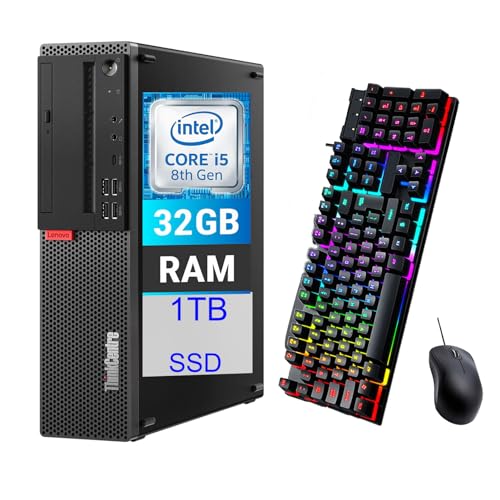 Lenovo ThinkCentre M920S SFF Desktop Computer, Intel Core i5-8500 3.0GHz Up to 4.1GHz, 32GB DDR4, 1TB SSD, Keyboard&Mouse, VGA, DisplayPort, HDMI, USB Type-C, Windows 10 Pro, Black (Renewed)
