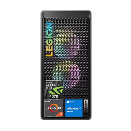 Lenovo Legion T5 Ultimate Gaming Tower Desktop, AMD Ryzen 7 7700X (beats i7-13700H), NVIDIA GeForce RTX 4070, 64GB DDR5 RAM, 4TB SSD, Wired KB & Mouse, HDMI, DP, Wi-Fi 6, Windows 11 Home