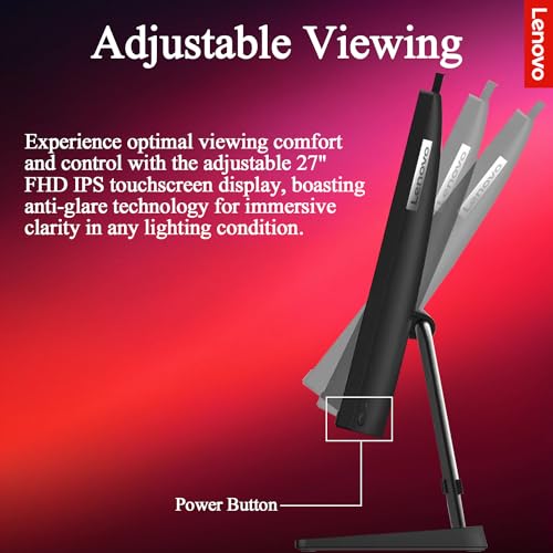 Lenovo IdeaCentre 27"" FHD All-in-One Touchscreen Business Desktop, 13th Gen Intel Core i7-13620H (10-Core) Processor, 64GB RAM, 1TB PCIe SSD, Ethernet Port, HDMI, WiFi 6, Windows 11 Pro, Black