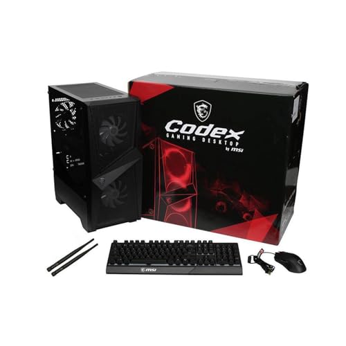 MSI COSEDX R Gaming Desktop Computer, Intel Core i5-12400 Processor, RTX 4060, RGB Fan Cooling, WiFi 6, DisplayPort, HDMI, Gaming Keyboard and Mouse, Windows 11 (64GB DDR5 RAM | 2TB PCIe SSD), Black