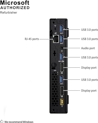 Lenovo ThinkCentre M715q Mini Tiny Business Desktop PC, AMD Ryzen 5 2400GE 3.2GHz, 16GB RAM, 256GB SSD, Keyboard and Mouse, WiFi, Bluetooth, Windows 10 Pro(Renewed), Black