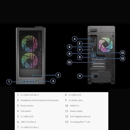 Lenovo Legion T5 High - Performance Gaming Tower Desktop, Intel Core i7-13700F, NVIDIA GeForce RTX 4060 Ti, 64GB DDR5 RAM, 2TB SSD + 2TB HDD, HDMI, Wired Keyboard&Mouse, Wi-Fi 6, Windows 11 Pro, Black