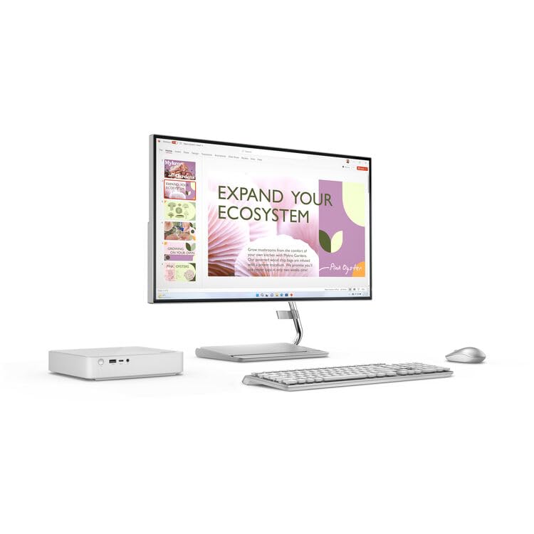 Lenovo 2024 IdeaCentre Mini Business Desktop 12-Core Intel Core i5-13500H Iris Xe Graphics 64GB DDR4 2TB NVMe SSD Thunderbolt 4 USB-C WI-FI AX BT HDMI2.1 DP RJ-45 Windows 10 Pro w/RE USB, Cloud Grey