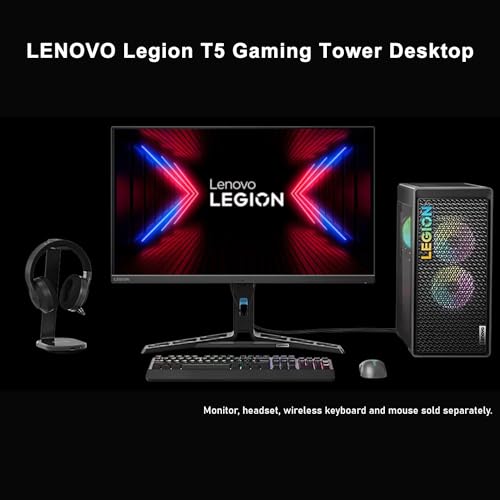 Lenovo Legion T5 Ultimate Gaming Tower Desktop, AMD Ryzen 7 7700X (beats i7-13700H), NVIDIA GeForce RTX 4070, 64GB DDR5 RAM, 4TB SSD, Wired KB & Mouse, HDMI, DP, Wi-Fi 6, Windows 11 Home