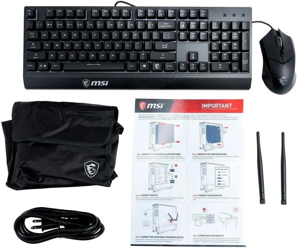 MSI Aegis RS Gaming Desktop: Intel Core i7-13700F Processor, RTX 4060 Ti, 32GB DDR5 RAM, 2TB M.2 NVMe, Fan Cooling, WiFi 6E, Keyboard & Mouse, DIY Friendly, Windows 11 Home, Black