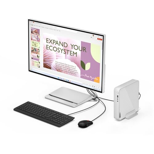 Lenovo 2024 IdeaCentre Mini Business Desktop 12-Core Intel Core i5-13500H Iris Xe Graphics 64GB DDR4 2TB NVMe SSD Thunderbolt 4 USB-C WI-FI AX BT HDMI2.1 DP RJ-45 Windows 10 Pro w/RE USB, Cloud Grey