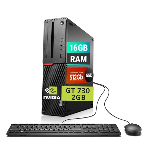 Lenovo ThinkCentre M800 SFF Gaming Desktop Computer PC, NVIDIA GeForce GT730 2GB, Core i5 6400 3.1GHz, 16GB RAM, 512GB SSD, Keyboard and Mouse, Windows 10 Pro (Renewed)