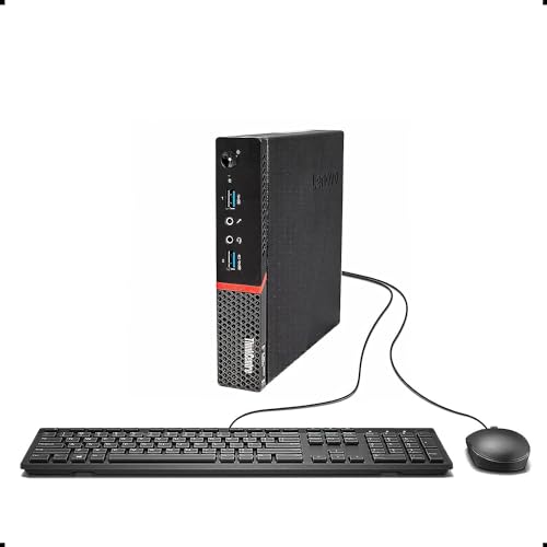Lenovo ThinkCentre M700 Mini Desktop Computer & 23.8" New FHD Monitor Bundle, PC Set, Intel Core 6th Processor, 3.3GHz, 16GB RAM, 256GB SSD, DP Cable, Keyboard&Mouse, Windows 10 Pro (Renewed)
