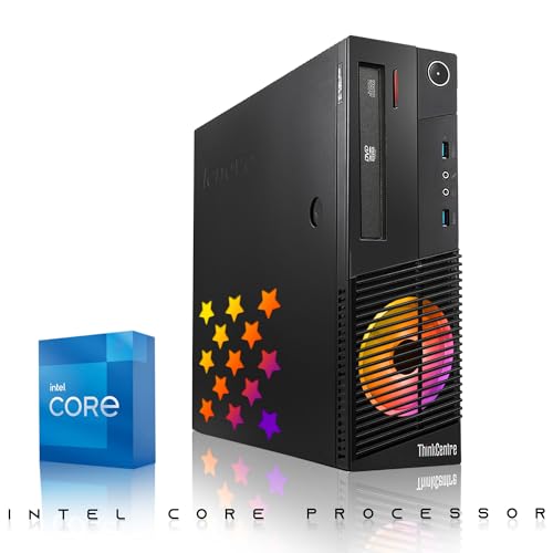 Lenovo Desktop PC Gaming Bundle - Intel Core i7, 16GB RAM, 512GB SSD, 24-inch Curved Monitor, GT 1030 2GB, RGB Speaker, RGB Keyboard Mouse, WiFi, Win 10 Pro (Renewed)