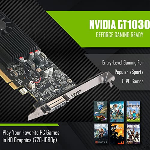 Lenovo Desktop PC Gaming Bundle - Intel Core i7, 16GB RAM, 512GB SSD, 24-inch Curved Monitor, GT 1030 2GB, RGB Speaker, RGB Keyboard Mouse, WiFi, Win 10 Pro (Renewed)