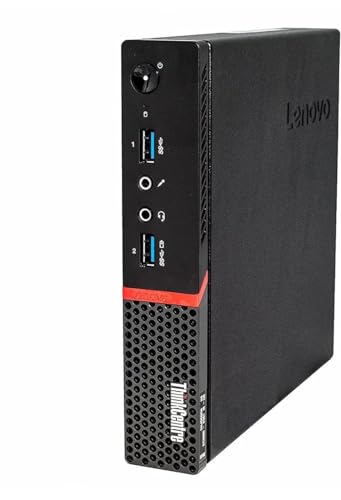 Lenovo ThinkCentre M700 Tiny Business Desktop PC with 23"" FHD Monitor, Intel Quad Core i5-6500T, 16GB DDR4 RAM, 256GB SSD, DisplayPort, Keyboard and Mouse, WiFi, BT, Windows 10 Pro, Black (Renewed)