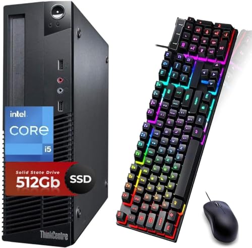 Lenovo ThinkCentre M83 SFF Desktop Computer PC, Core i5 3.2GHz up to 3.6GHz, 8GB RAM, 512GB SSD, RGB Keyboard&Mouse, DP, USB 3.0, Windows 10 Professional (Renewed)