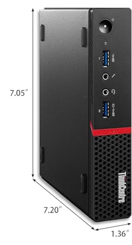 Lenovo ThinkCentre M700 Tiny Business Desktop PC with 23"" FHD Monitor, Intel Quad Core i5-6500T, 16GB DDR4 RAM, 256GB SSD, DisplayPort, Keyboard and Mouse, WiFi, BT, Windows 10 Pro, Black (Renewed)