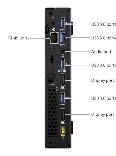 Lenovo ThinkCentre M700 Tiny Business Desktop PC with 23"" FHD Monitor, Intel Quad Core i5-6500T, 16GB DDR4 RAM, 256GB SSD, DisplayPort, Keyboard and Mouse, WiFi, BT, Windows 10 Pro, Black (Renewed)