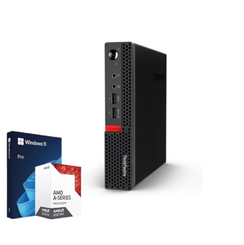 Lenovo 2024 NEWEST ThinkCentre Mini Desktop | Windows 11 Pro | 2-core AMD Processors | 8GB RAM, 256gB PCIe SSD | AMD Radeon R4 Graphics | Wi-Fi | Bluetooth 5.0 | USB | RJ-45