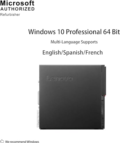 Lenovo ThinkCentre M700 SFF Desktop Computer, Intel Dual-Core i3-6100 3.70GHz, 16GB DDR4, 512GB SSD, WiFi, Bluetooth, Wired Keyboard and Mouse, Windows 10 Pro (Renewed)