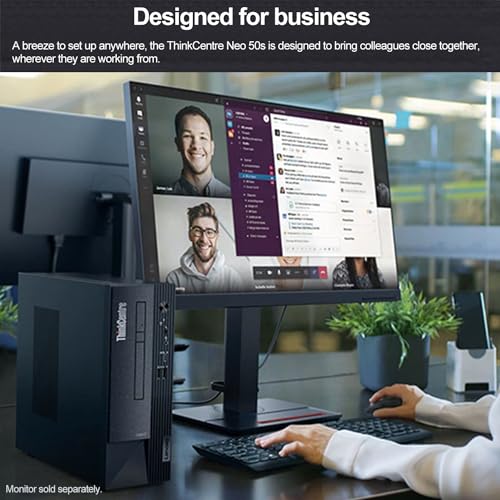Lenovo ThinkCentre 50s Small Form Factor Business Desktop, i7-12700K, 16GB RAM, 512GB SSD, UHD 770 with HDMI Support 2-Monitor 4K, DP, VGA, DVI, SD Card Reader, Wired KB & Mouse, Wi-Fi, Windows 11 Pro